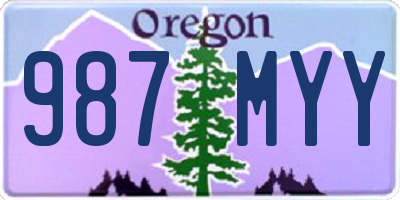 OR license plate 987MYY