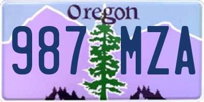 OR license plate 987MZA