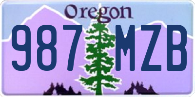 OR license plate 987MZB