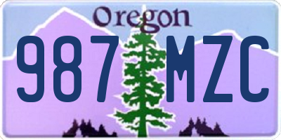 OR license plate 987MZC