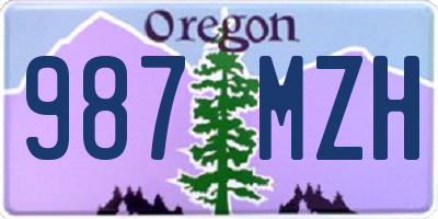 OR license plate 987MZH