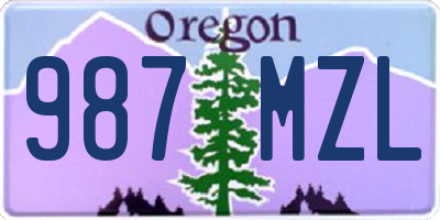 OR license plate 987MZL