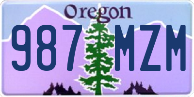 OR license plate 987MZM