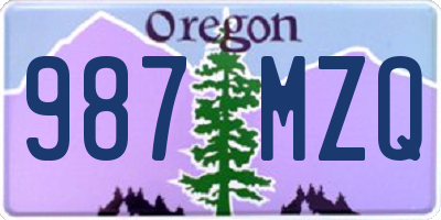 OR license plate 987MZQ