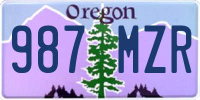 OR license plate 987MZR