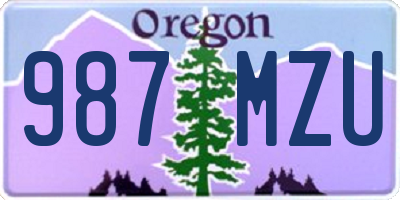 OR license plate 987MZU