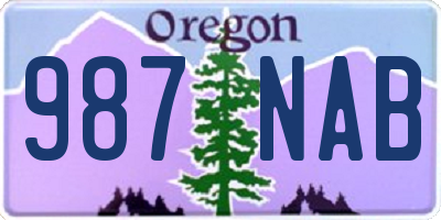 OR license plate 987NAB