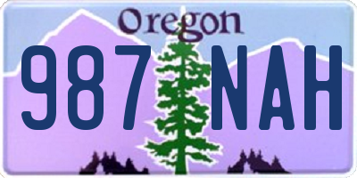 OR license plate 987NAH