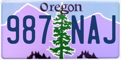 OR license plate 987NAJ