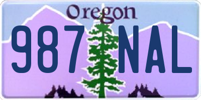 OR license plate 987NAL