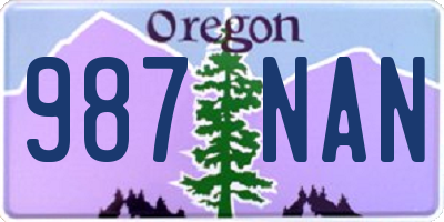 OR license plate 987NAN