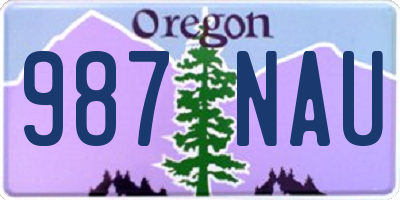 OR license plate 987NAU