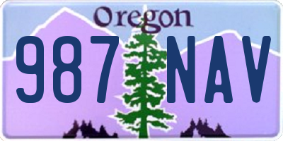 OR license plate 987NAV