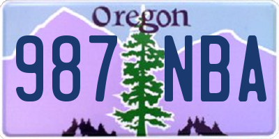 OR license plate 987NBA
