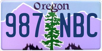 OR license plate 987NBC