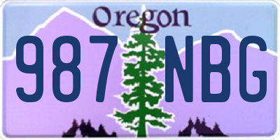 OR license plate 987NBG