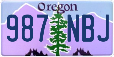 OR license plate 987NBJ