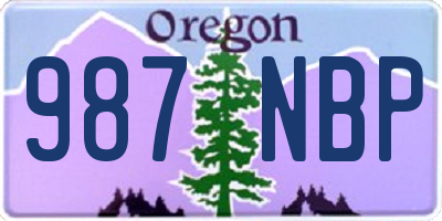 OR license plate 987NBP