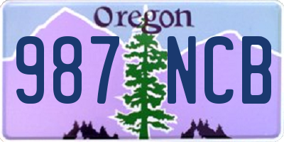 OR license plate 987NCB