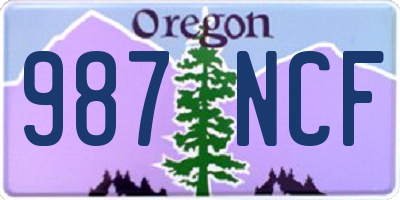 OR license plate 987NCF