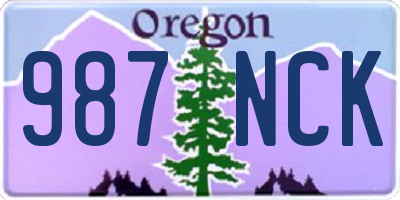 OR license plate 987NCK