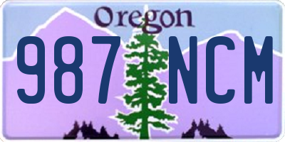 OR license plate 987NCM