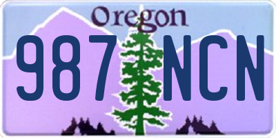 OR license plate 987NCN