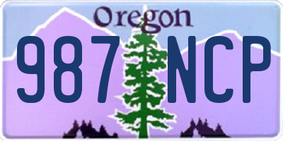 OR license plate 987NCP