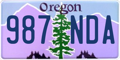 OR license plate 987NDA