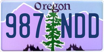 OR license plate 987NDD