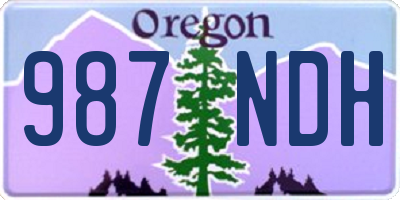 OR license plate 987NDH