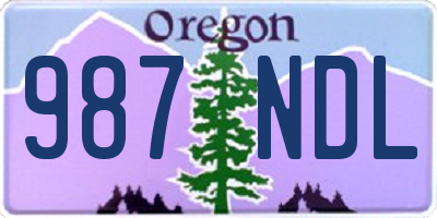 OR license plate 987NDL