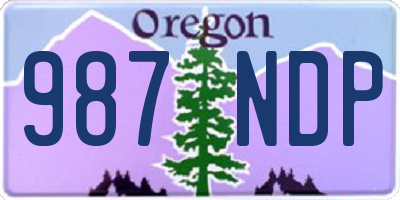 OR license plate 987NDP