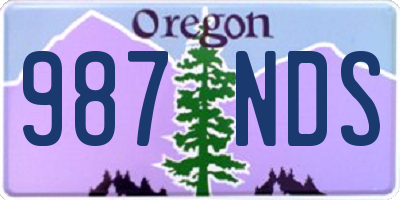 OR license plate 987NDS