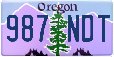 OR license plate 987NDT