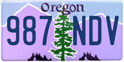 OR license plate 987NDV