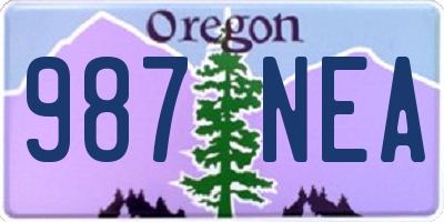 OR license plate 987NEA