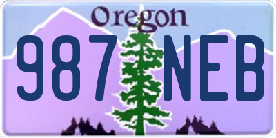 OR license plate 987NEB