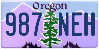 OR license plate 987NEH