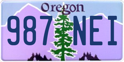 OR license plate 987NEI