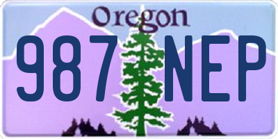 OR license plate 987NEP