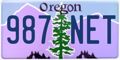 OR license plate 987NET