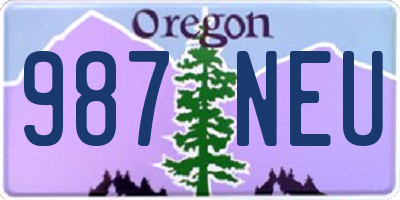 OR license plate 987NEU