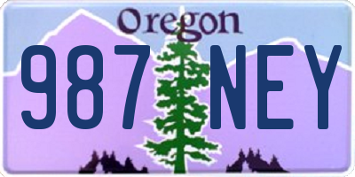 OR license plate 987NEY