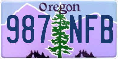 OR license plate 987NFB