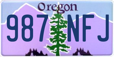 OR license plate 987NFJ