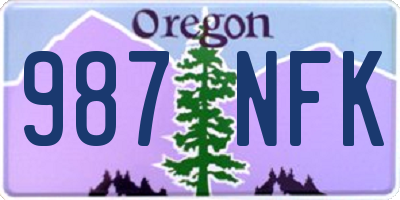 OR license plate 987NFK