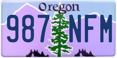 OR license plate 987NFM