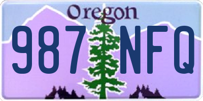 OR license plate 987NFQ