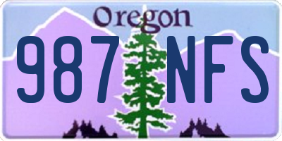OR license plate 987NFS